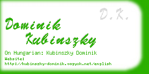 dominik kubinszky business card